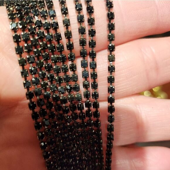 Circular Tubular Handbag with Rhinestone Fringe. - Picture 7 of 8